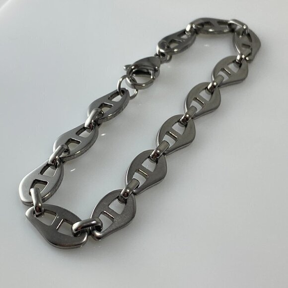 Mariner Coffee Bean Chain Link Bracelet Stainless Steel - Picture 3 of 10
